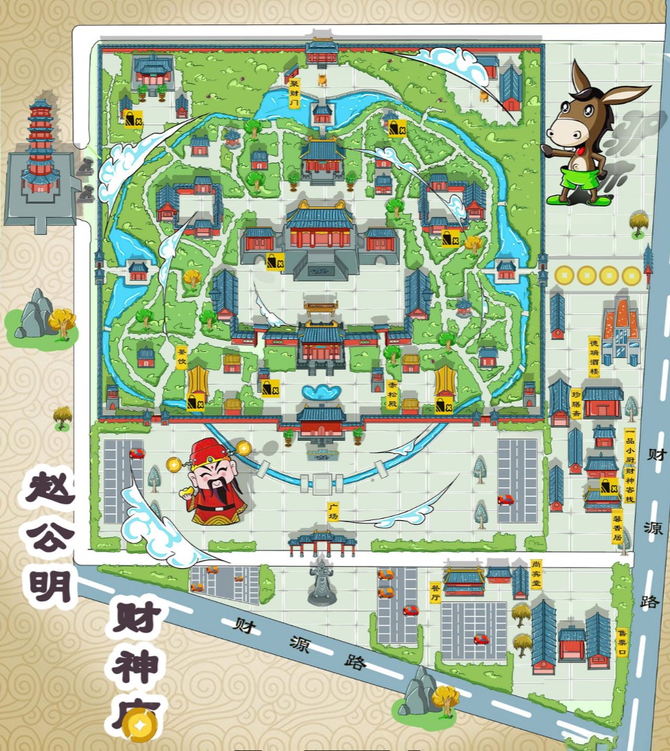 潞城寺庙类手绘地图